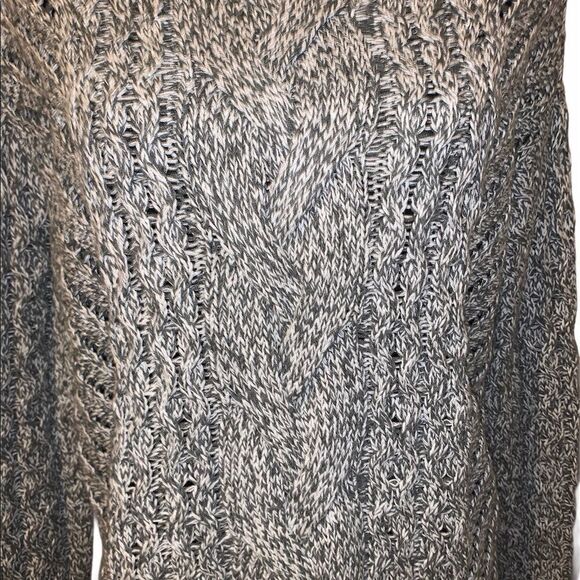 Express Marled Crewneck Open Cable Knit Sweater - Picture 2 of 6